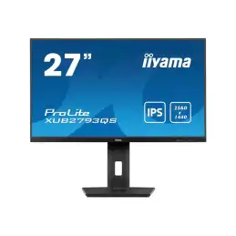 iiyama ProLite - Écran LED - 27" - 2560 x 1440 QHD @ 100 Hz - IPS - 250 cd - m² - 1300:1 - 1 ms -... (XUB2793QS-B6)_1