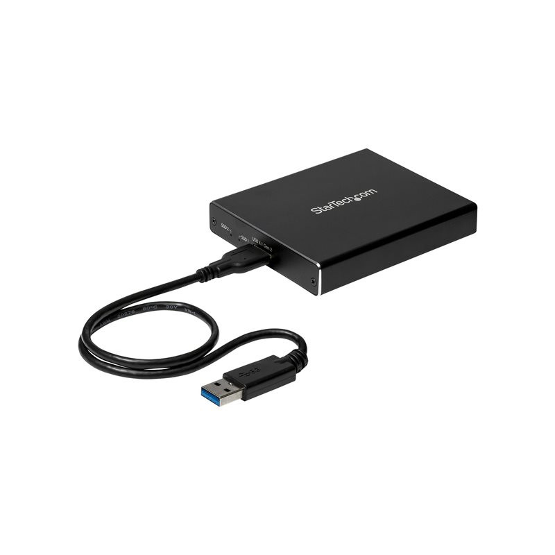 Boîtier USB 3.1 2x SSD - USB-A et USB-C - Aluminium - Baie de stockage flash - 2 Baies - USB 3.1 (... (SM22BU31C3R)_1