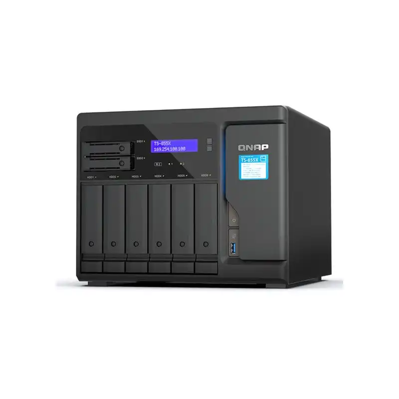 Serveur NAS - 8 Baies - SATA 6Gb - s - RAID 0, 1, 5, 6, 10, JBOD, 50, 60 - RAM 8 Go - 2.5 Gigabit E... (TS-855X-8G)_1