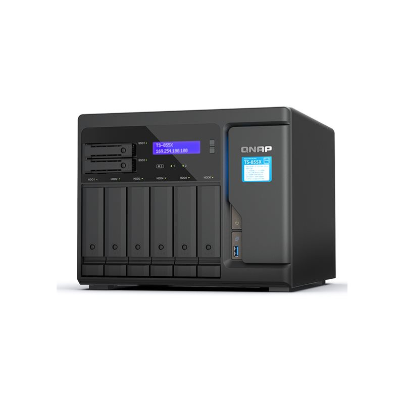 Serveur NAS - 8 Baies - SATA 6Gb - s - RAID 0, 1, 5, 6, 10, JBOD, 50, 60 - RAM 8 Go - 2.5 Gigabit E... (TS-855X-8G)_1
