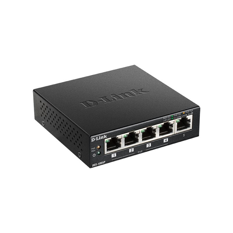 Commutateur - non géré - 4 x 10 - 100 + 1 x 10 - 100 (PoE) - de bureau - PoE (DES-1005P/E)_1