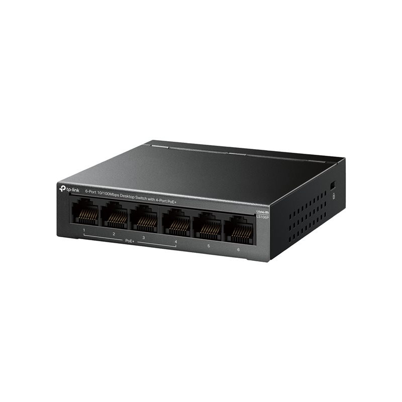 Commutateur - 4 x 10 - 100 (PoE) + 2 x 10 - 100 - de bureau, fixation murale - PoE (65 W) (LS106P)_1