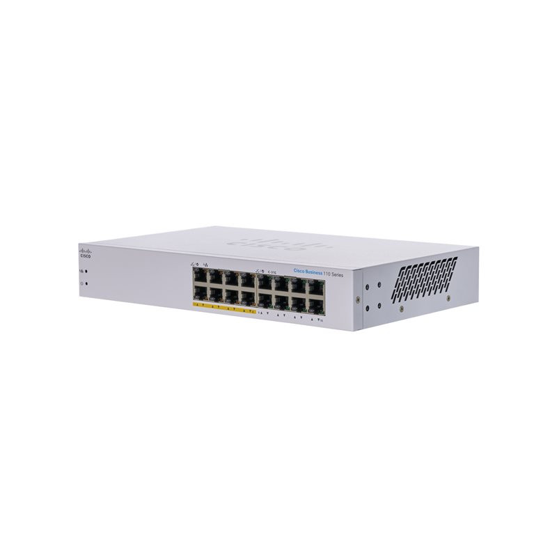 Commutateur - non géré - 8 x 10 - 100 - 1000 (PoE) + 8 x 10 - 100 - 1000 - Montable sur rack, d... (CBS110-16PP-EU)_1