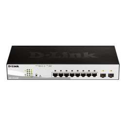 Commutateur - Géré - 8 x 10 - 100 - 1000 (PoE) + 2 x Gigabit SFP - de bureau, Montable sur rack... (DGS-1210-08P/E)_1