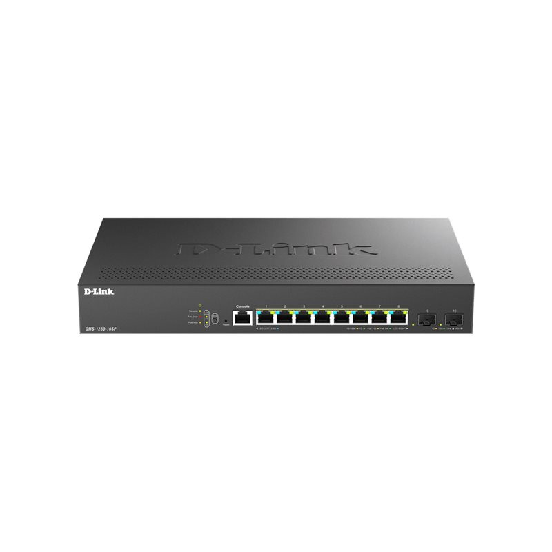 Commutateur - C2+ - intelligent - 8 x 10 - 100 - 1000 - 2.5G (PoE+) + 2 x 10 Gigabit SFP+ - de... (DMS-1250-10SP/E)_1