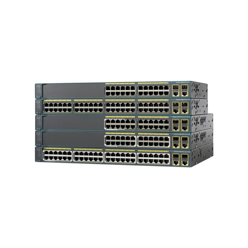 Commutateur - Géré - 48 x 10 - 100 (PoE) + 2 x SFP Gigabit combiné - Montable sur rack - Po... (WS-C2960+48PSTL-RF)_1