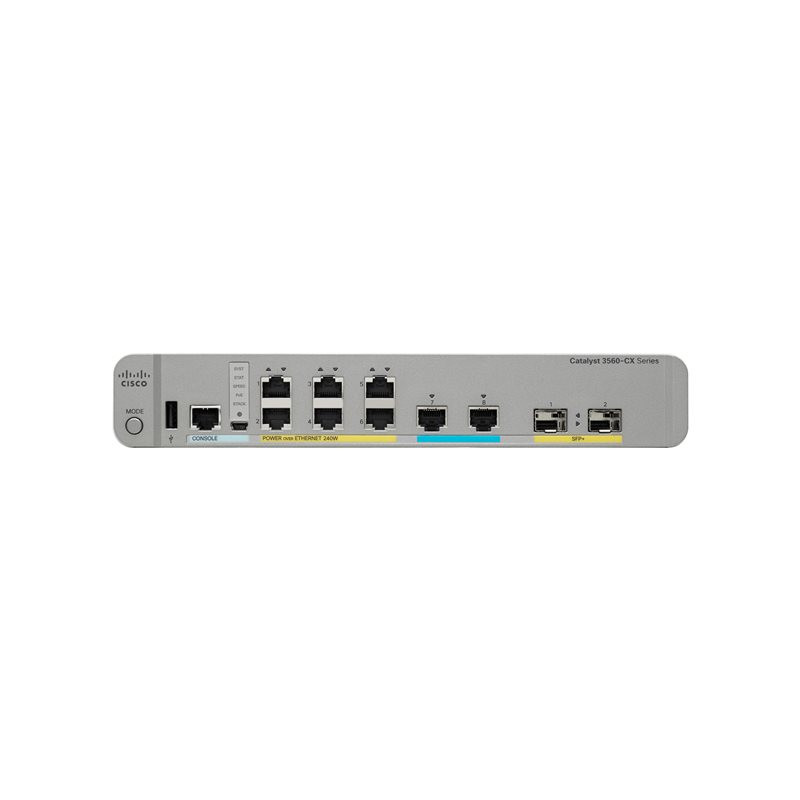 Commutateur - Géré - 8 x 10 - 100 - 1000 (PoE+) + 2 x combo 10 gigabits SFP+ - de bureau, Mo... (WS-C3560CX-8XPD-S)_1