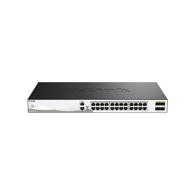 Commutateur - C3 - Géré - 24 x 100 - 1000 - 2.5G - 5G - 10GBase-T + 4 x 10 Gigabit - 25 Gigabit ... (DXS-3130-28/E)_1