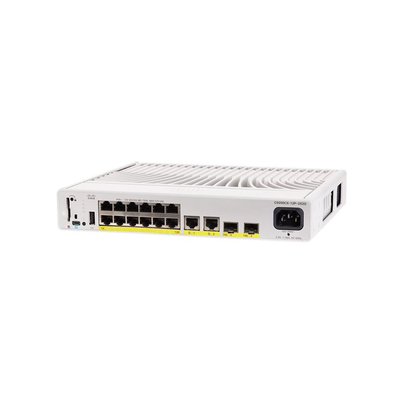 Network Advantage - commutateur - compact - C3 - Géré - 12 x 10 - 100 - 1000 (PoE+) + 2 x 1... (C9200CX12P2X2GA-RF)_1