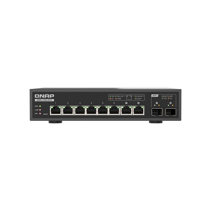 Commutateur - Géré - 2 x 10 Gigabit SFP+ + 8 x 100 - 1000 - 2.5G - 5G - 10GBase-T - de bureau (QSW-L3208-2C6T)_1