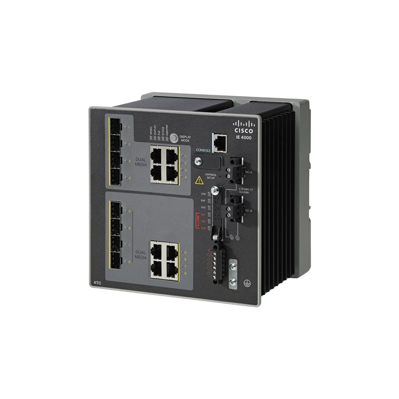 Commutateur - Géré - 4 x combo SFP + 4 x SFP Gigabit combiné - Montage sur rail DIN - DC po... (IE-4000-4TC4G-E-RF)_1