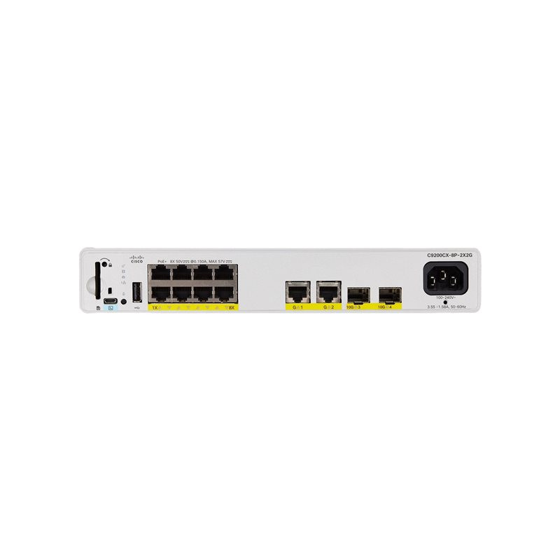 Network Advantage - commutateur - compact - C3 - Géré - 8 x 10 - 100 - 1000 (PoE+) + 2 x 10... (C9200CX-8P2X2GA-RF)_1