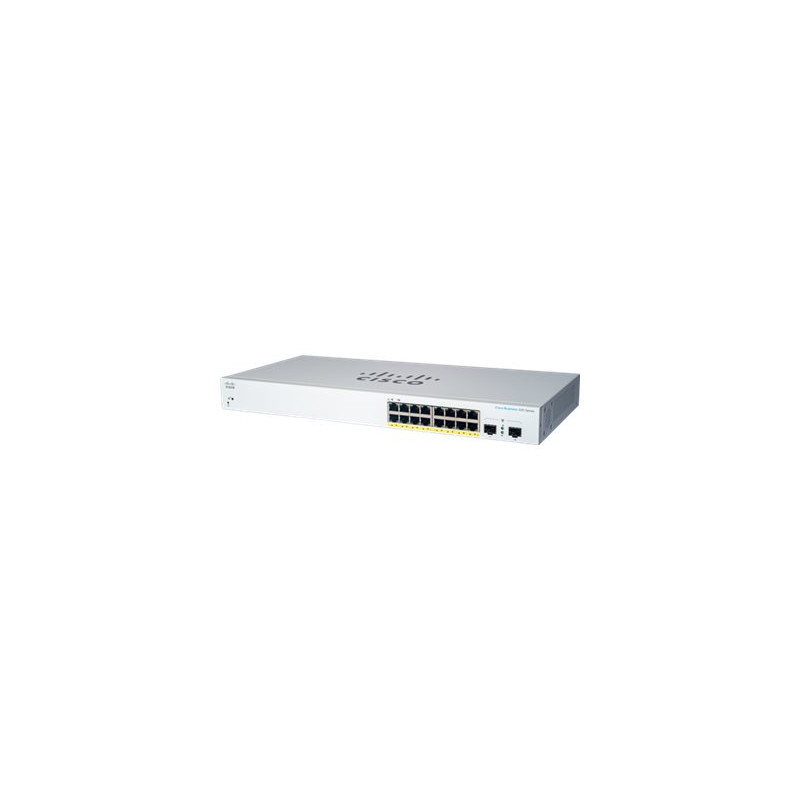Commutateur - intelligent - 16 x 10 - 100 - 1000 (PoE+) + 2 x Gigabit SFP (liaison montante... (CBS220-16P-2GUK-RF)_1
