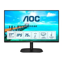 AOC - Écran LED - 27" - 1920 x 1080 Full HD (1080p) @ 75 Hz - IPS - 250 cd - m² - 1000:1 - 4 ms - HDMI, DVI,... (27B2DA)_1