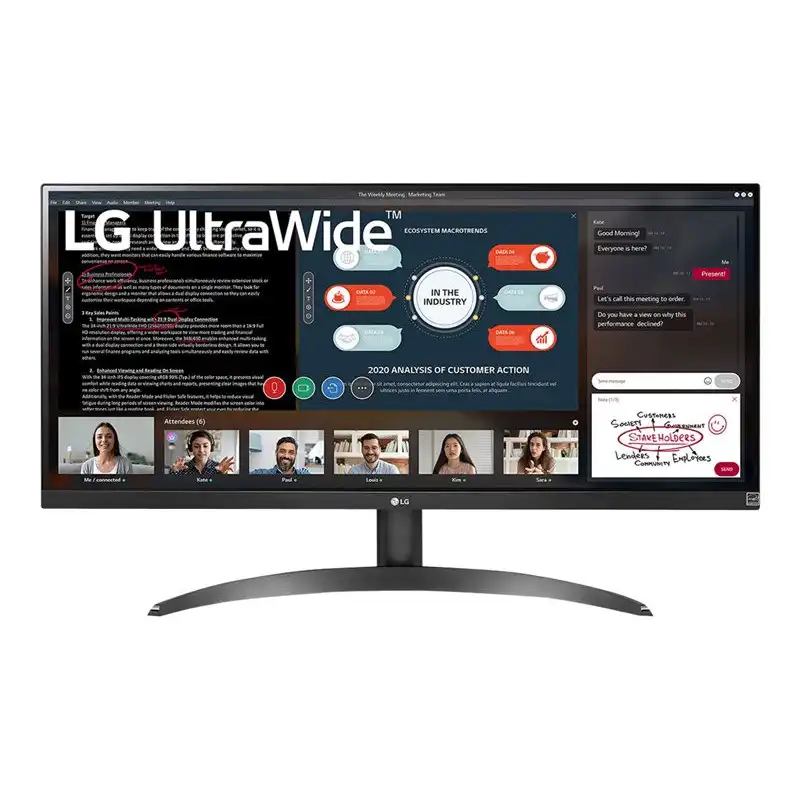 LG - Écran LED - 29" - 2560 x 1080 UWFHD @ 75 Hz - IPS - 250 cd - m² - 1000:1 - HDR10 - 5 ms - 2xHDMI (29WP500-B)_1