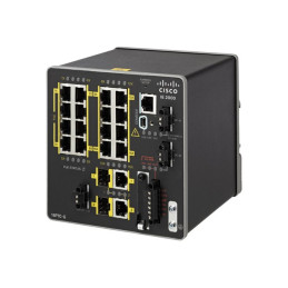 Commutateur - Géré - 16 x 10 - 100 (PoE+) + 2 x SFP Gigabit combiné - Montage sur rail DIN ... (IE-2000-16PTCGE-RF)_1