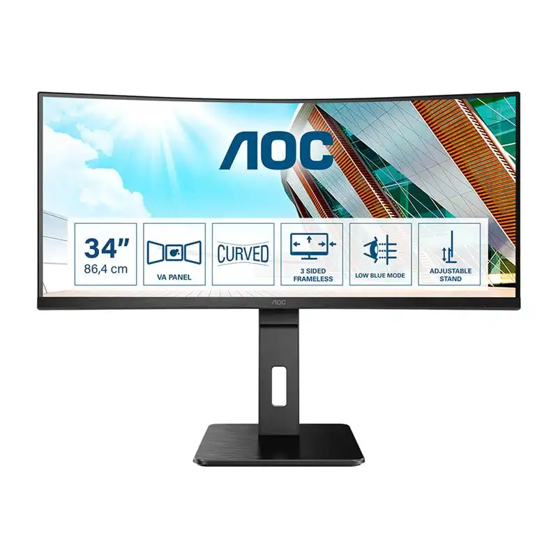 AOC - Écran LED - incurvé - 34" - 3440 x 1440 UWQHD @ 100 Hz - VA - 300 cd - m² - 3000:1 - 1 ms - 2xHDMI, D... (CU34P2A)_1