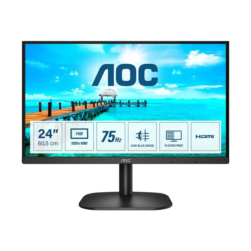 AOC - B2 Series - écran LED - 24" (23.8" visualisable) - 1920 x 1080 Full HD (1080p) @ 75 Hz - VA - 250 cd... (24B2XHM2)_1