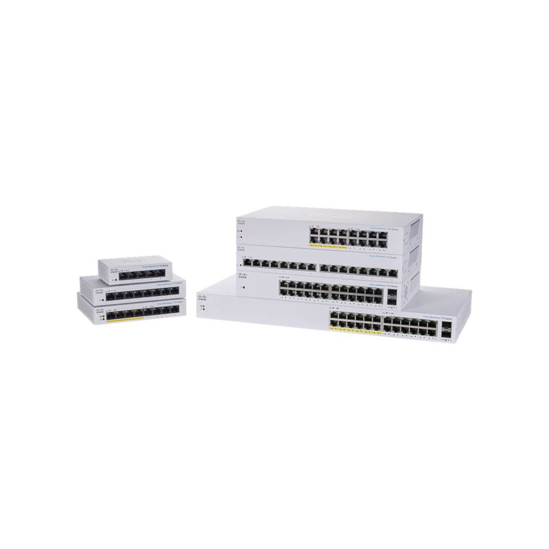 Commutateur - non géré - 12 x 10 - 100 - 1000 (PoE) + 12 x 10 - 100 - 1000 + 2 x SFP Gigabit... (CBS110-24PP-UK-RF)_1