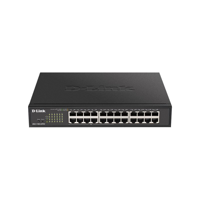 Commutateur - intelligent - 24 x 10 - 100 - 1000 (12 PoE+) - de bureau, Montable sur rack - P... (DGS-1100-24PV2/E)_1