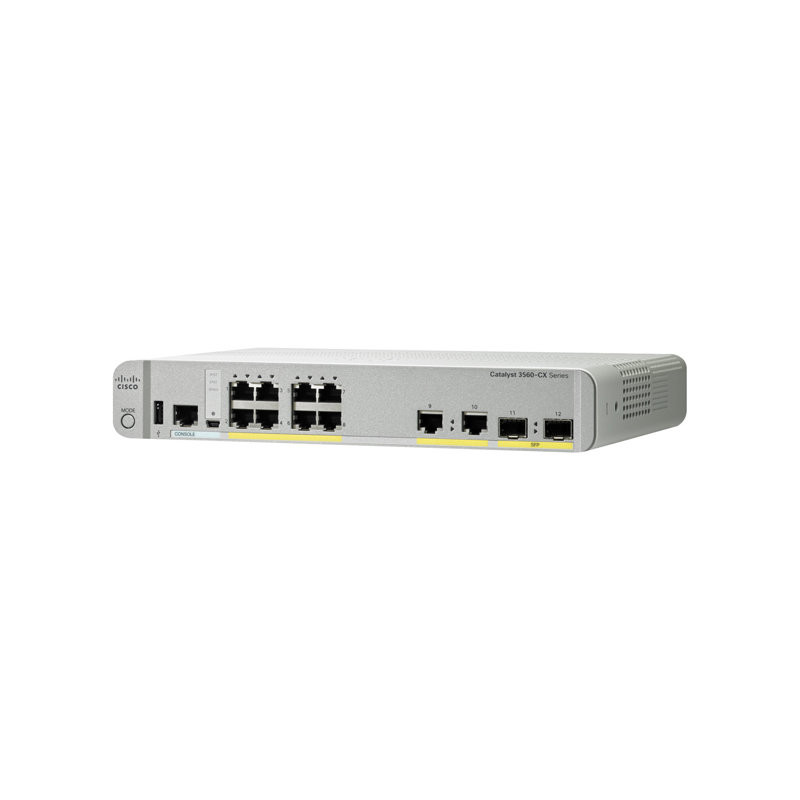 Commutateur - Géré - 8 x 10 - 100 - 1000 (PoE+) + 2 x SFP Gigabit combiné - de bureau - PoE... (WS-C3560CX-8PCS-RF)_1