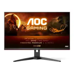 AOC Gaming - Écran LED - jeux - 28" - 3840 x 2160 4K @ 60 Hz - IPS - 300 cd - m² - 1000:1 - 1 ms - HDMI,... (U28G2AE/BK)_1