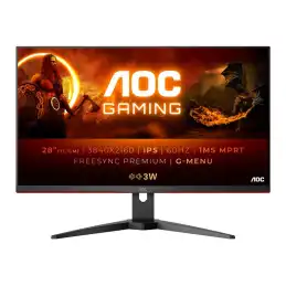 AOC Gaming - Écran LED - jeux - 28" - 3840 x 2160 4K @ 60 Hz - IPS - 300 cd - m² - 1000:1 - 1 ms - HDMI,... (U28G2AE/BK)_4