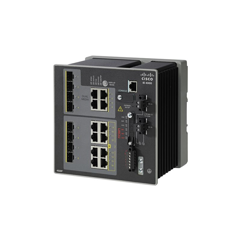 Commutateur - Géré - 4 x Gigabit SFP + 8 x 10 - 100 - 1000 (PoE+) + 4 x SFP Gigabit combiné... (IE40004GS8GP4GE-RF)_1