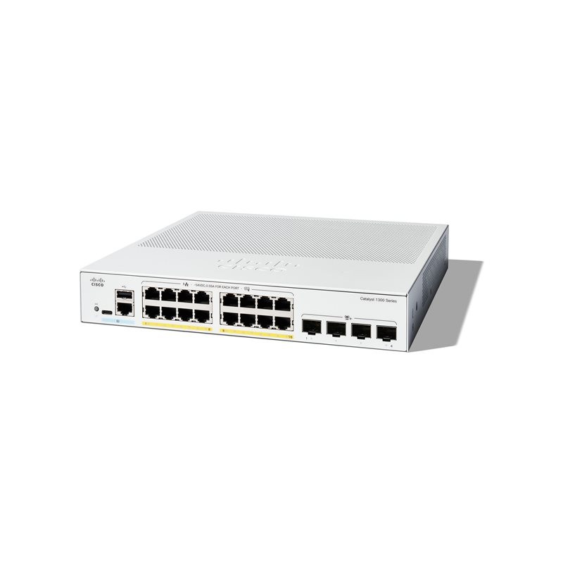 Commutateur - C3 - Géré - 16 x 10 - 100 - 1000 (PoE+) + 4 x Ethernet 10 Go SFP+ - Montable sur ra... (C1300-16P-4X)_1