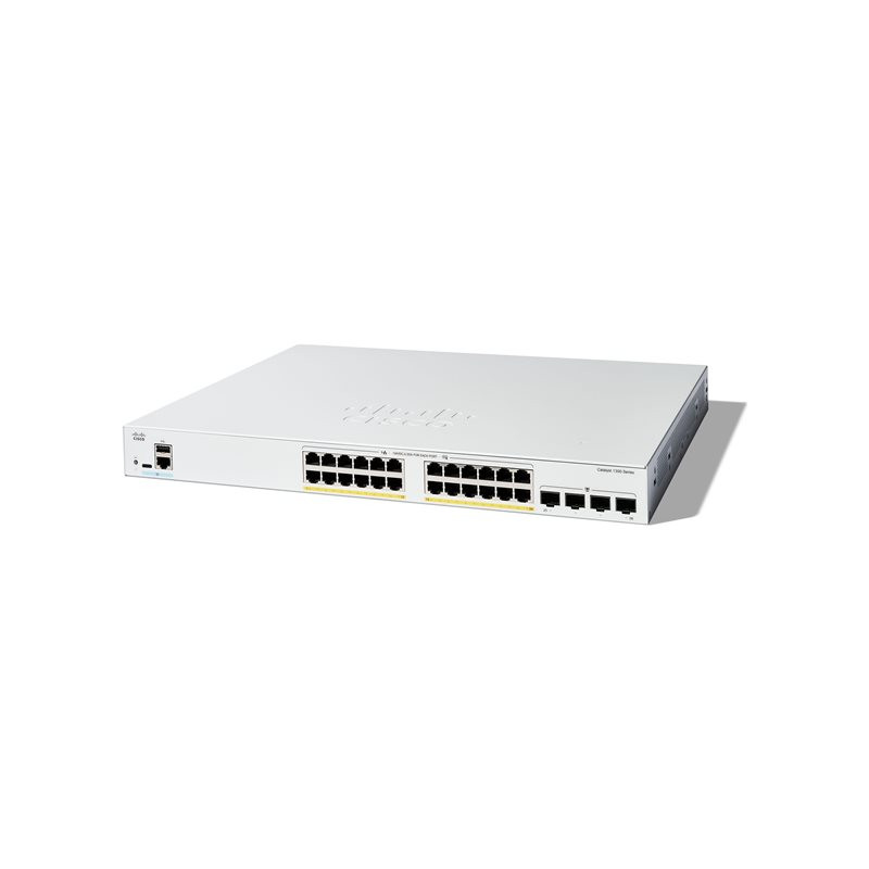 Commutateur - C3 - Géré - 24 x 10 - 100 - 1000 (PoE+) + 4 x Gigabit SFP - Montable sur rack - Po... (C1300-24FP-4G)_1