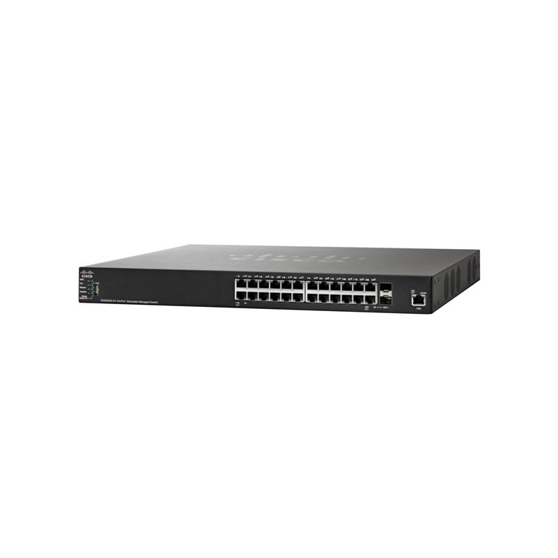 Commutateur - Géré - 24 x 10 - 100 - 1000 (PoE+) + 2 x combo 10 gigabits SFP+ + 2 x 10 Giga... (SG350X-24P-K9UK-RF)_1