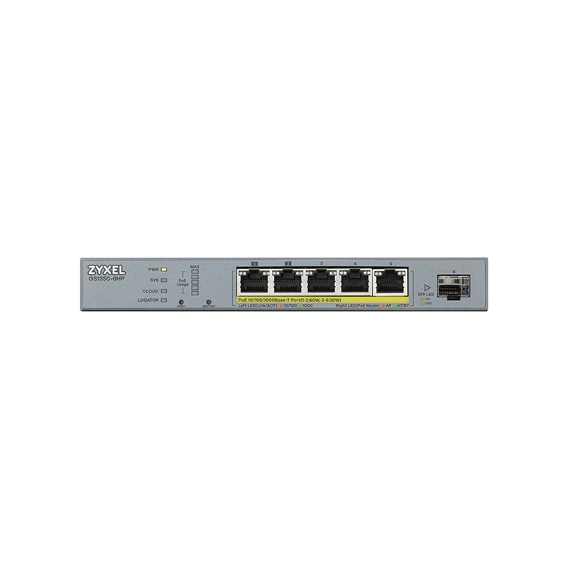 Commutateur - intelligent - 5 x 10 - 100 - 1000 (PoE+) + 1 x Gigabit SFP (liaison montante)... (GS1350-6HP-EU0101F)_1