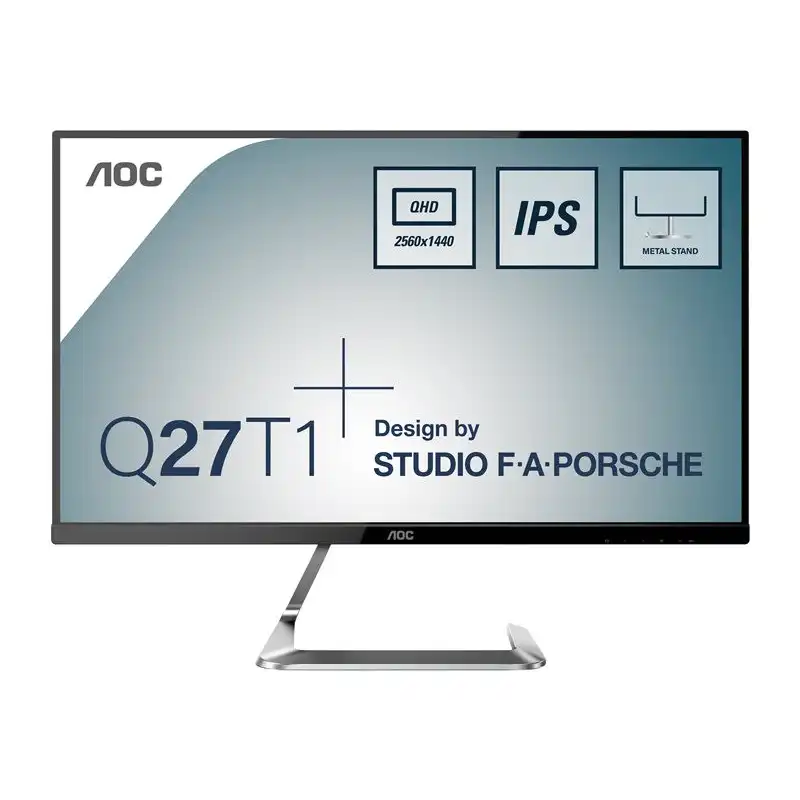 AOC - Écran LED - 27" - 2560 x 1440 WQHD @ 60 Hz - IPS - 350 cd - m² - 1000:1 - 5 ms - 2xHDMI, DisplayPort - ... (Q27T1)_1