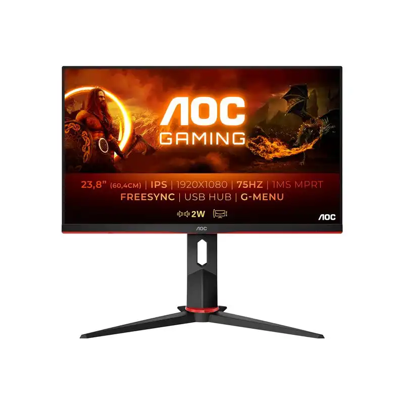 AOC Gaming - Écran LED - jeux - 23.8" - 1920 x 1080 Full HD (1080p) @ 75 Hz - IPS - 250 cd - m² - 1000:1 ... (24G2U5/BK)_1