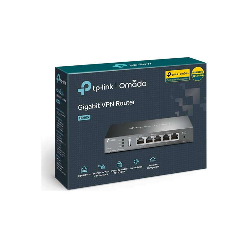 Routeur commutateur 4 ports - 1GbE - ports WAN : 3 - fixation murale (ER605)_1