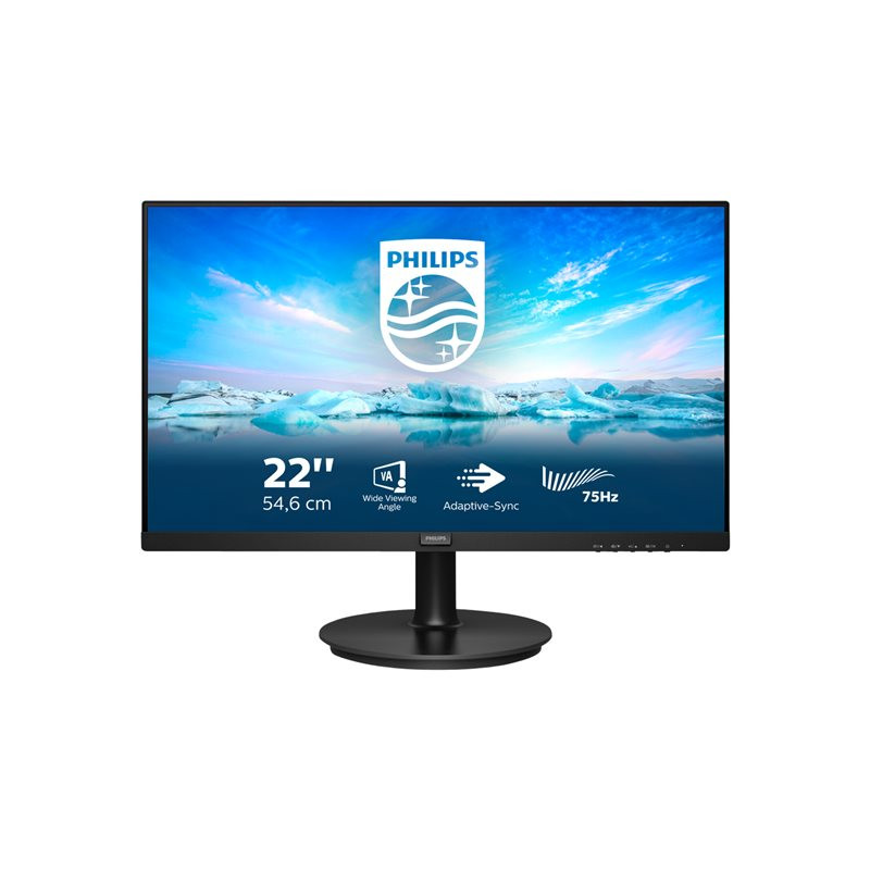 Écran LED - 22" - 1920 x 1080 Full HD (1080p) @ 75 Hz - VA - 250 cd - m² - 3000:1 - 4 ms - HDMI, VG... (222V8LA/00)_1
