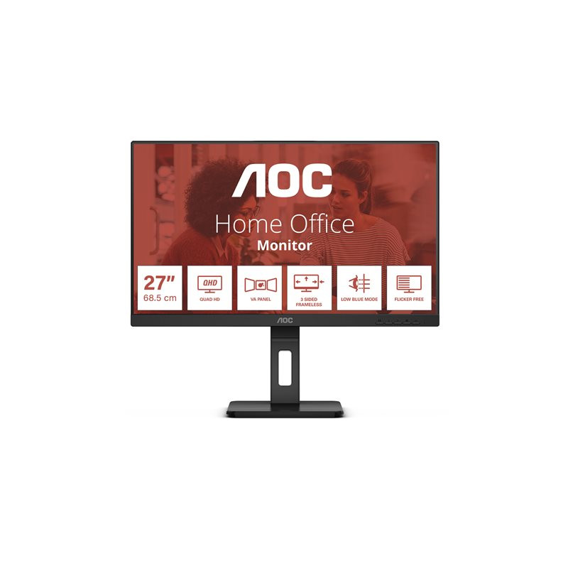 Écran LED - 27" - 2560 x 1440 QHD @ 75 Hz - VA - 300 cd - m² - 4000:1 - 4 ms - HDMI, DisplayPort - ha... (Q27E3UMF)_1