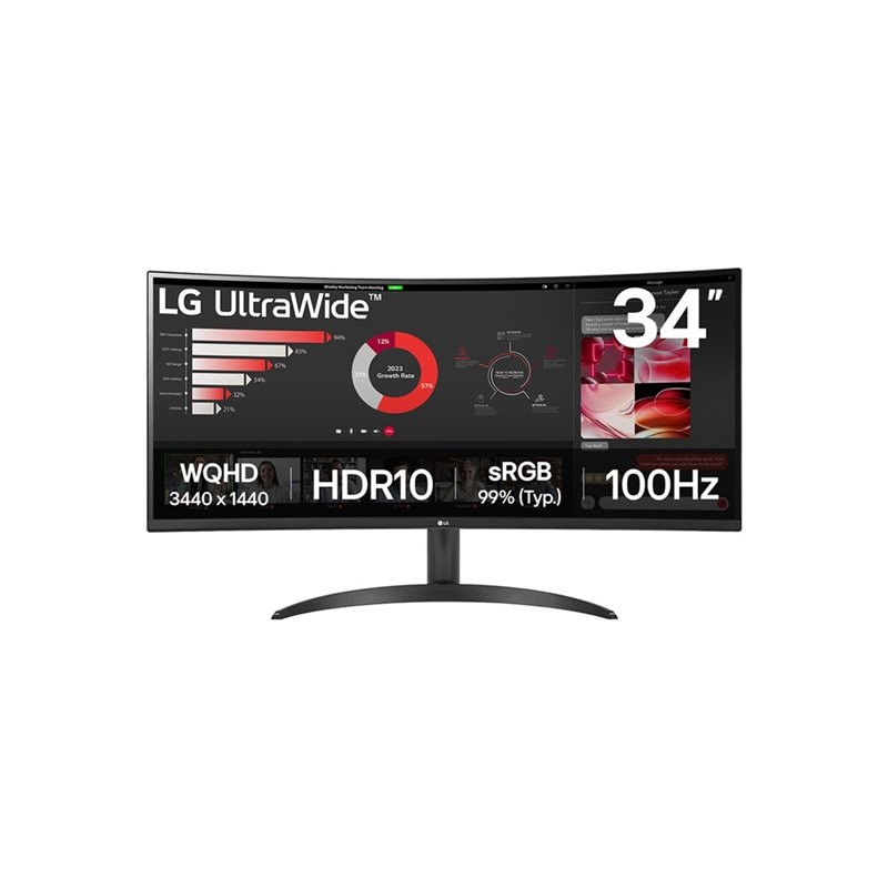 Écran LED - incurvé - 34" - 3440 x 1440 WQHD @ 100 Hz - VA - 300 cd - m² - 3000:1 - HDR10 - 5 ms - ... (34WR50QK-B)_1