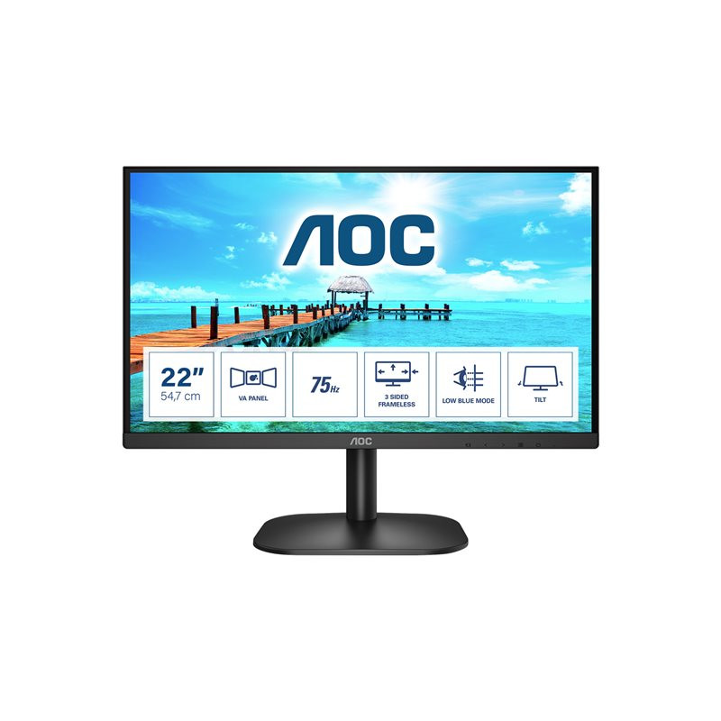 Écran LED - 22" (21.5" visualisable) - 1920 x 1080 Full HD (1080p) @ 75 Hz - VA - 200 cd - m² - 3000:... (22B2H/EU)_1