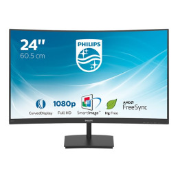 Écran LED - incurvé - 24" - 1920 x 1080 Full HD (1080p) @ 75 Hz - VA - 240 cd - m² - 3000:1 - 4 ms ... (241E1SC/00)_1