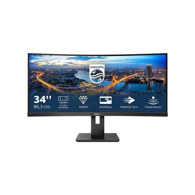 Écran LED - incurvé - 34" - 3440 x 1440 WQHD @ 100 Hz - VA - 300 cd - m² - 3000:1 - 5 ms - 2xHDMI, D... (345B1C/00)_1