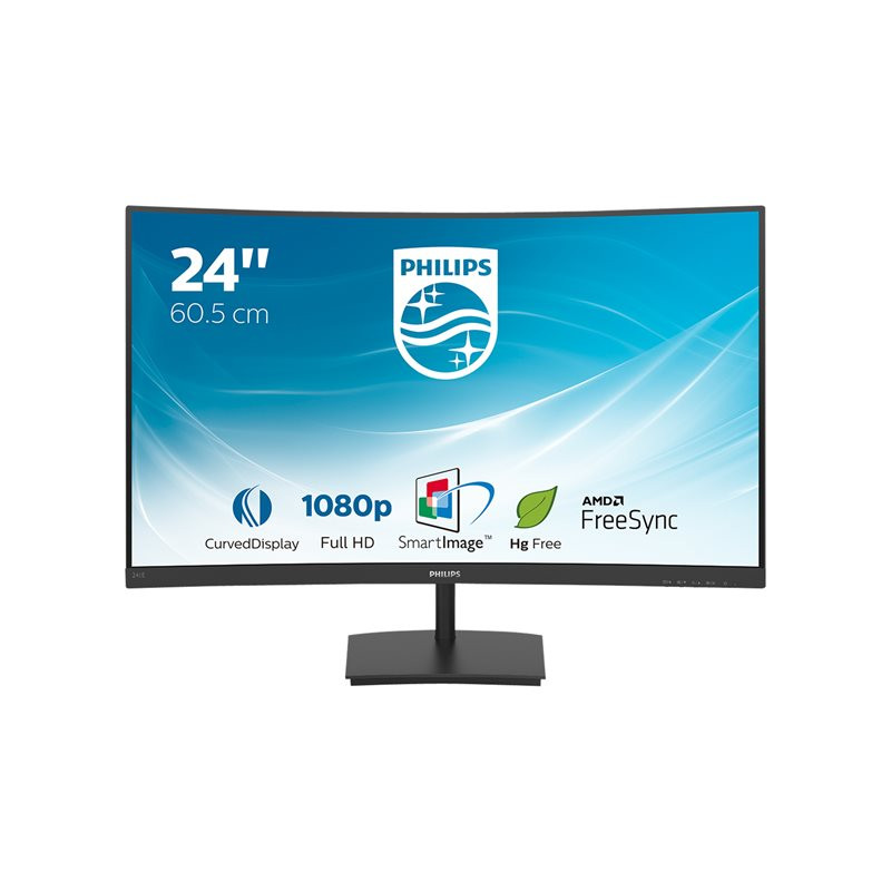 Écran LED - incurvé - 24" - 1920 x 1080 Full HD (1080p) @ 75 Hz - VA - 240 cd - m² - 3000:1 - 4 ms ... (241E1SC/00)_1