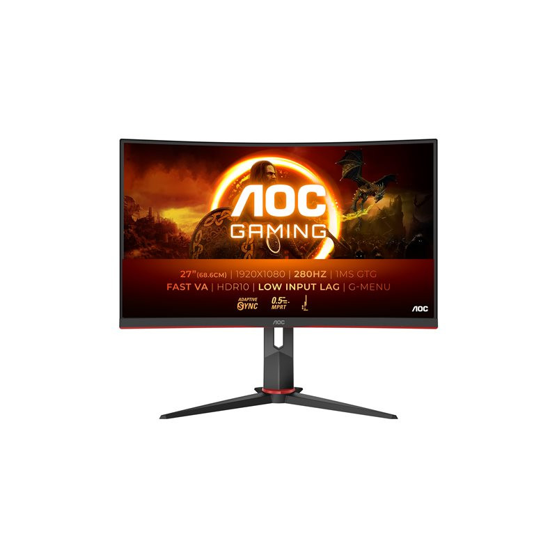 Écran LED - jeux - incurvé - 27" - 1920 x 1080 Full HD (1080p) @ 280 Hz - Fast VA - 300 cd - m² - 4... (C27G2Z3/BK)_1