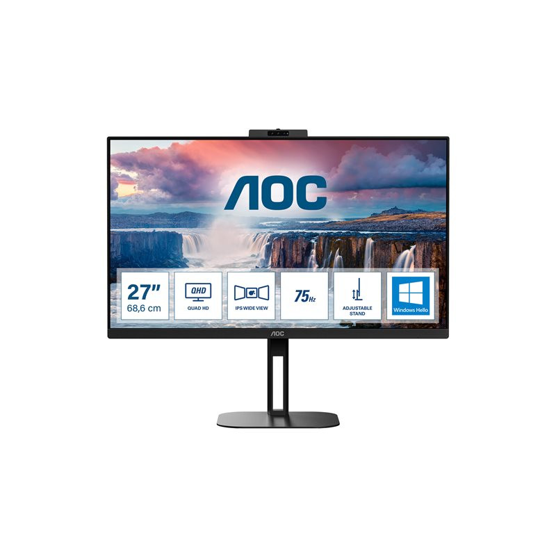 V5 series - écran LED - 27" - 2560 x 1440 QHD @ 75 Hz - IPS - 300 cd - m² - 1000:1 - 4 ms - HDMI, D... (Q27V5CW/BK)_1