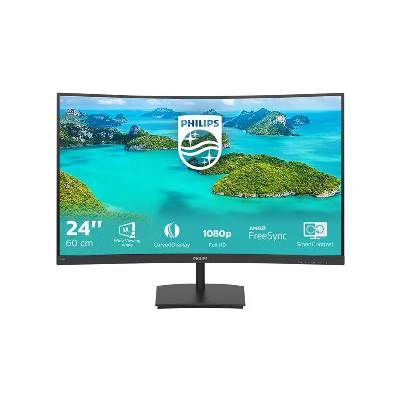 Écran LED - incurvé - 24" - 1920 x 1080 Full HD (1080p) @ 75 Hz - VA - 250 cd - m² - 3000:1 - 4 ms... (241E1SCA/00)_1
