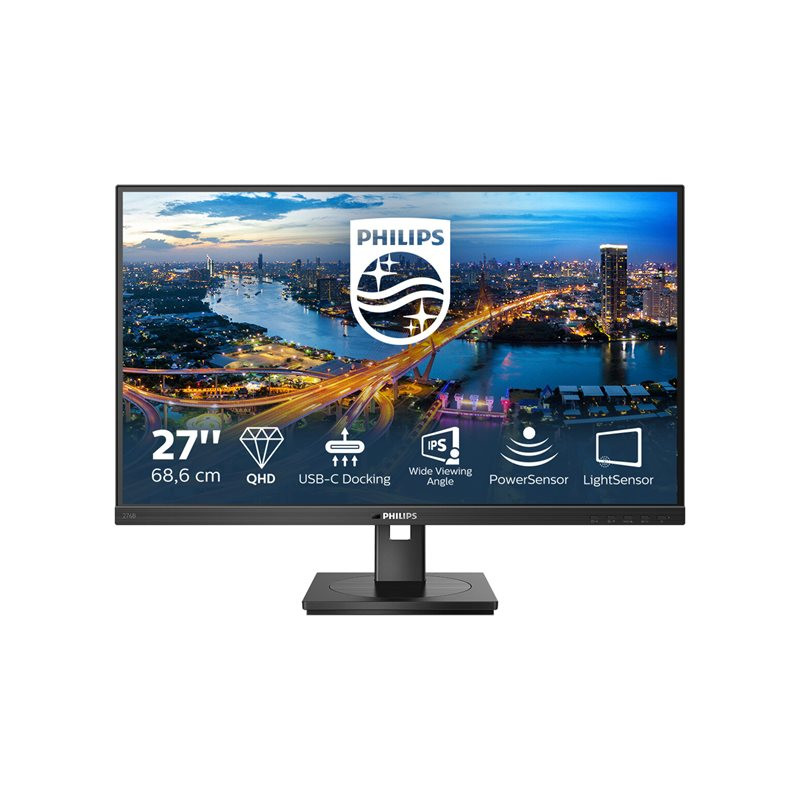 Écran LED - 27" - 2560 x 1440 QHD @ 75 Hz - IPS - 350 cd - m² - 1000:1 - 4 ms - 2xHDMI, DisplayPort, ... (276B1/00)_1