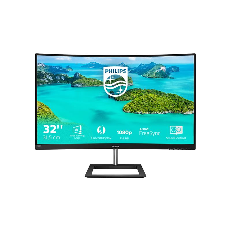 Écran LED - incurvé - 32" (31.5" visualisable) - 1920 x 1080 Full HD (1080p) @ 75 Hz - VA - 250 cd -... (322E1C/00)_1