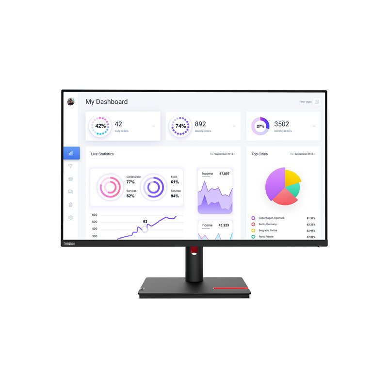 Écran LED - 31.5" - 3840 x 2160 4K - IPS - 350 cd - m² - 1000:1 - HDR10 - 4 ms - HDMI, DisplayPort,... (63D2GAT1EU)_1