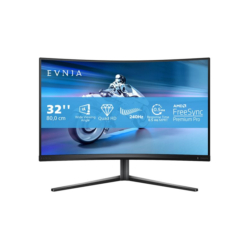 Écran LED - jeux - incurvé - 32" (31.5" visualisable) - 2560 x 1440 QHD @ 240 Hz - VA - 500 cd -... (32M2C5500W/00)_1