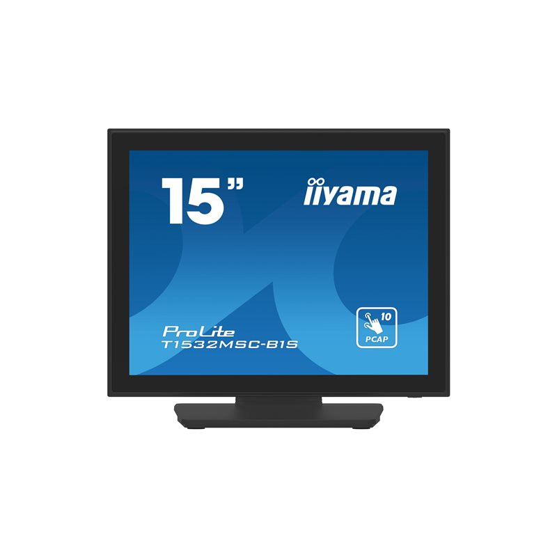 Écran LCD - 15" - écran tactile - 1024 x 768 - TN - 350 cd - m² - 800:1 - 8 ms - HDMI, VGA, Displ... (T1532MSC-B1S)_1